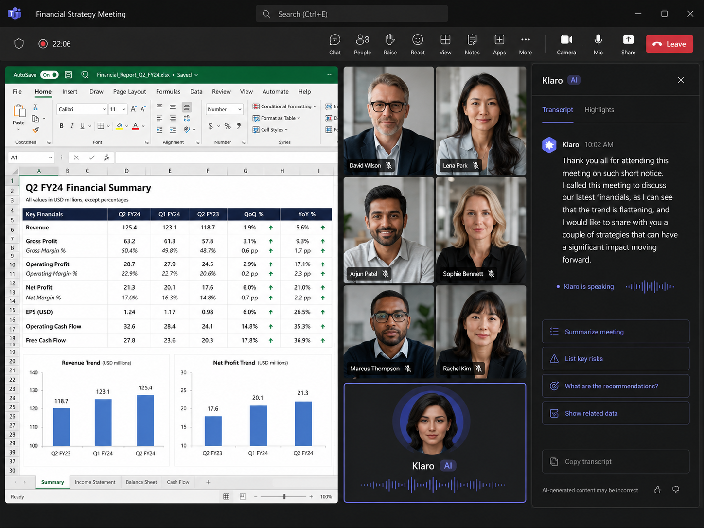 Klaro Teams Attendant joining a Microsoft Teams meeting